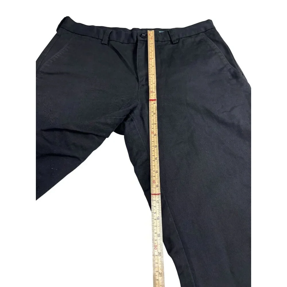 Haggar Mens Black Straight Fit Pants 31x30 100% Cotton Made In Bangladesh